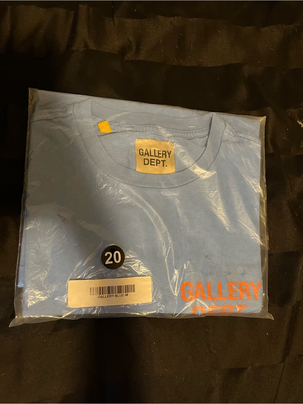 Gallery Dept Light Blue Short-Sleeve Tee with Orange Logo